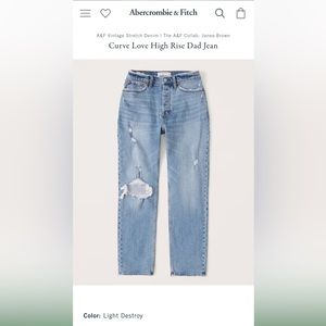 Abercrombie Curve Love High Rise Dad Jean